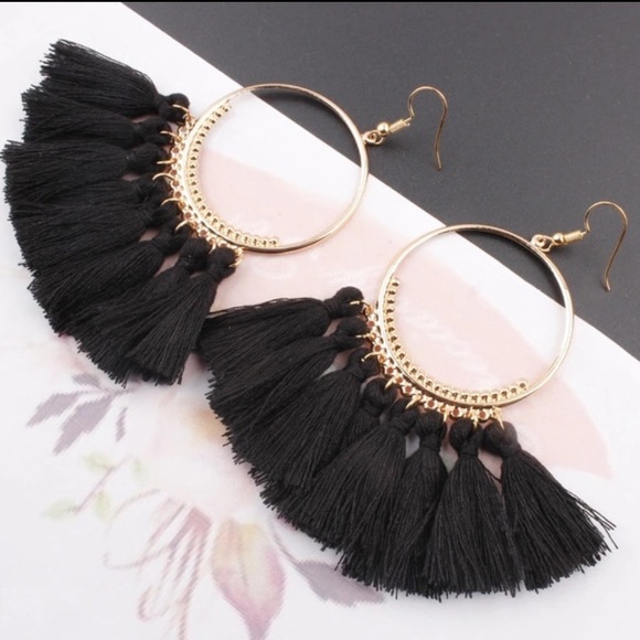 Jewelry - Vintage Statement Ethnic Big Round Dangle Earrings